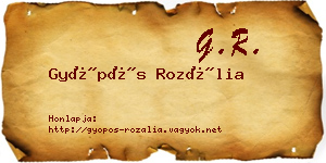 Gyöpös Rozália névjegykártya